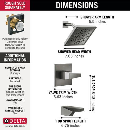 Delta 14 Series H2Okinetic Tub Shower