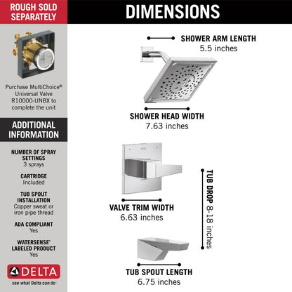 Delta 14 Series H2Okinetic Tub Shower