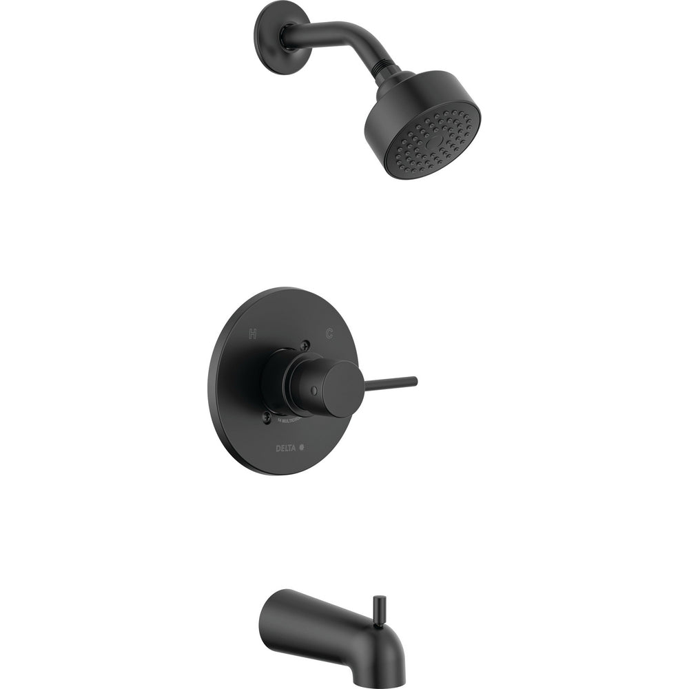 Modern Cylindrical Tub/shower Trim - Matte Black