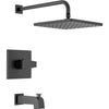 Modern Angular 10" Square Raincan T/s & Trim 1L 14S - Matte Black