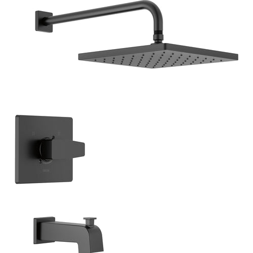 Modern Angular 10" Square Raincan T/s & Trim 1L 14S - Matte Black