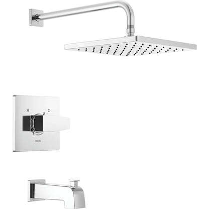 Modern Angular 10" Square Raincan T/s & Trim 1L 14S - Chrome