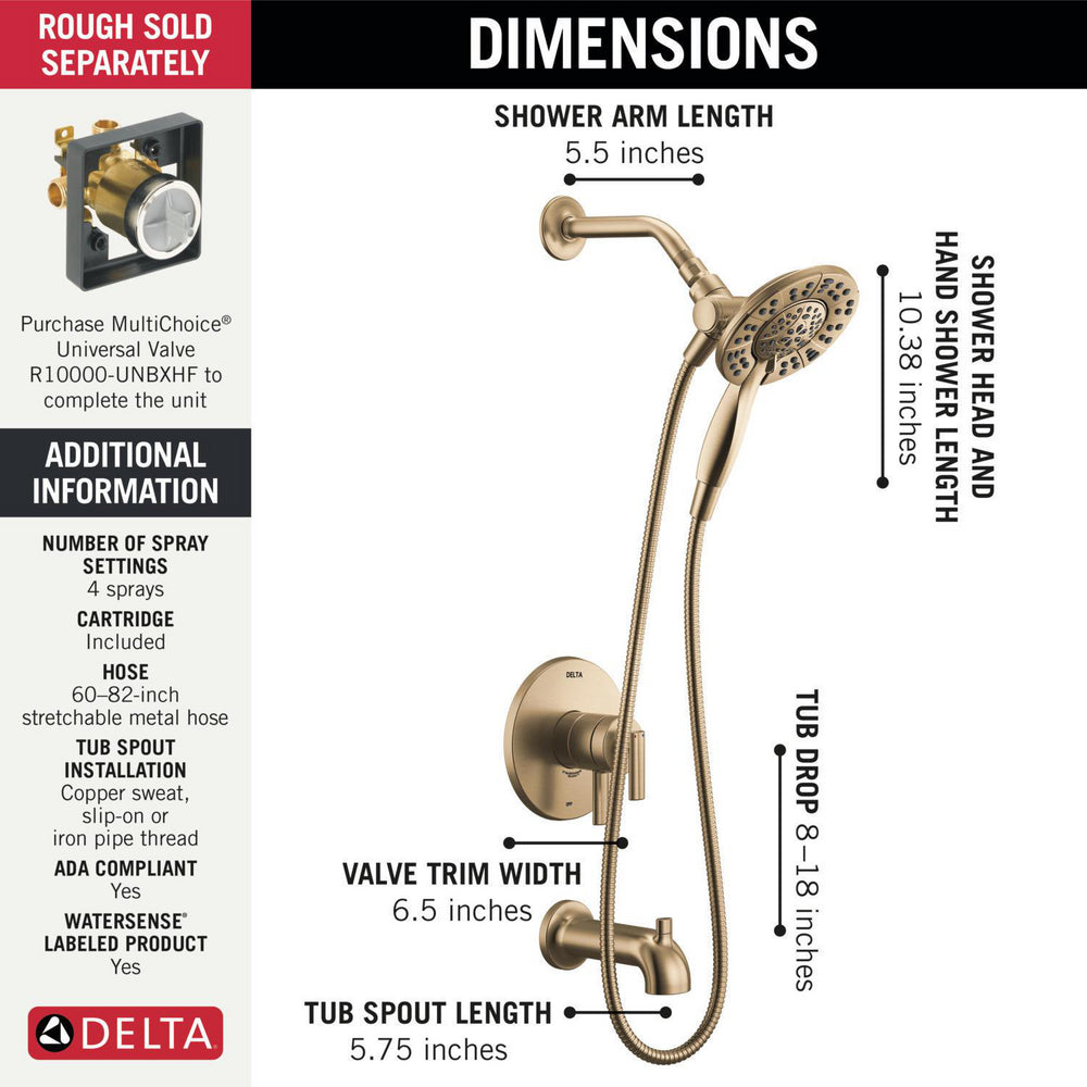 Delta Monitor 17 Series Tub & Shower Trim with