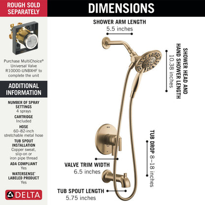 Delta Monitor 17 Series Tub & Shower Trim with