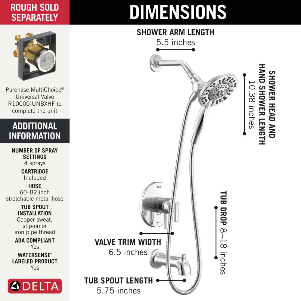 Delta Monitor 17 Series Tub & Shower Trim with