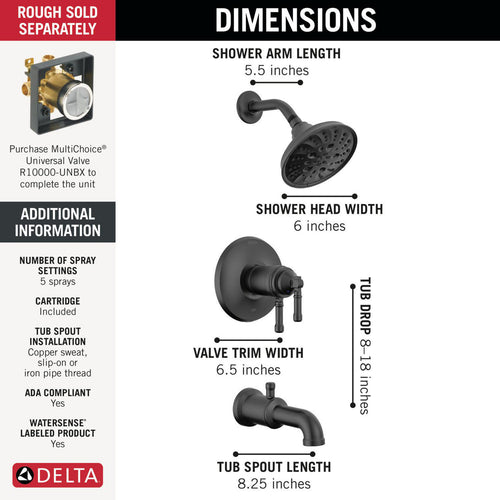 Delta 17T Series Tub Shower