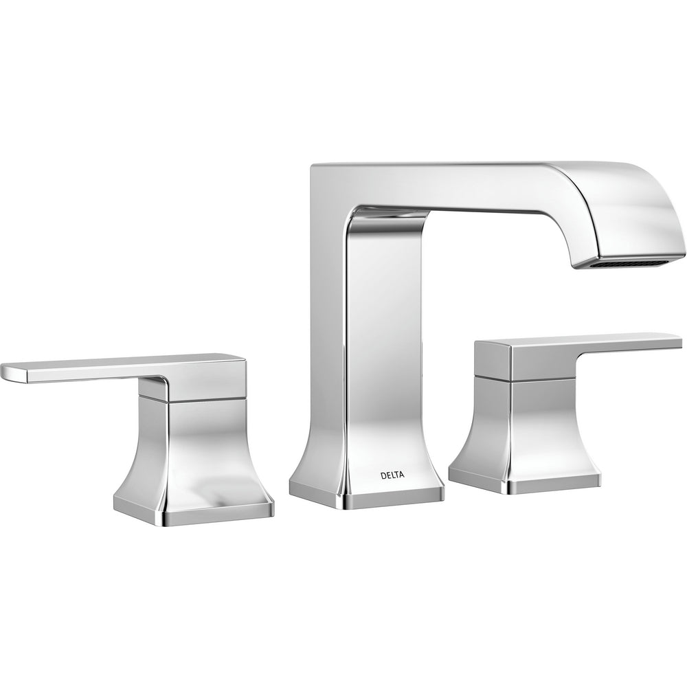 Velum Roman Tub Trim - 3 Hole Curved Spout - Chrome