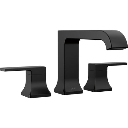 Velum Roman Tub Trim - 3 Hole Curved Spout - Matte Black