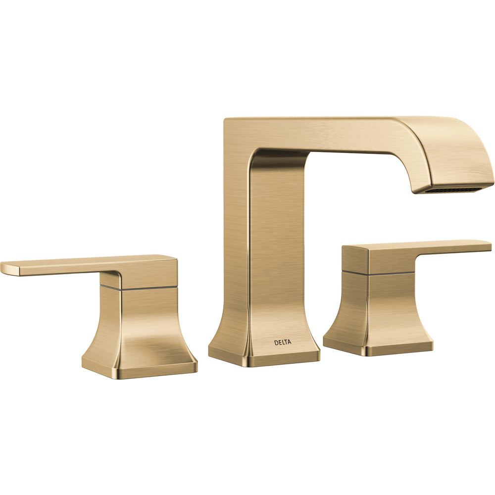 Velum Roman Tub Trim - 3 Hole Curved Spout - Champagne Bronze