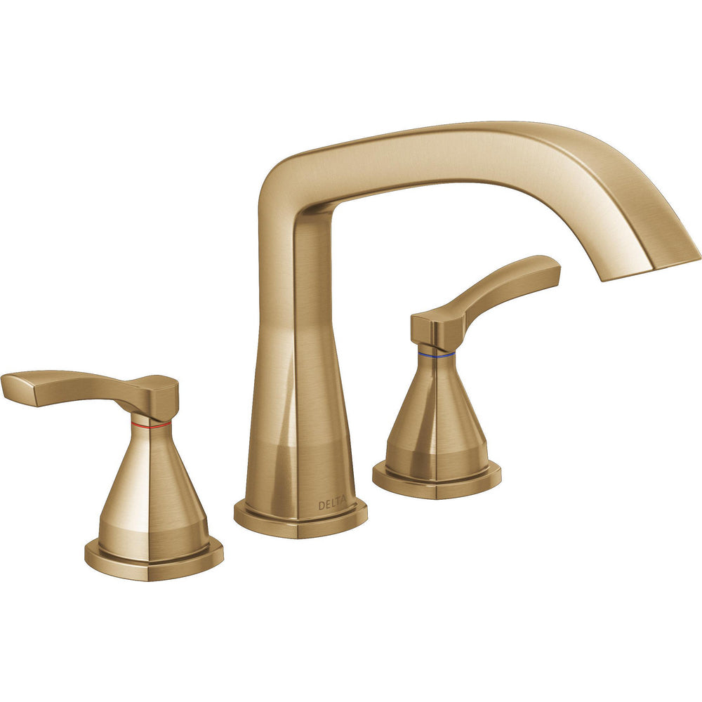Delta Stryke Three Hole Roman Tub Trim - Lumicoat Champagne Bronze