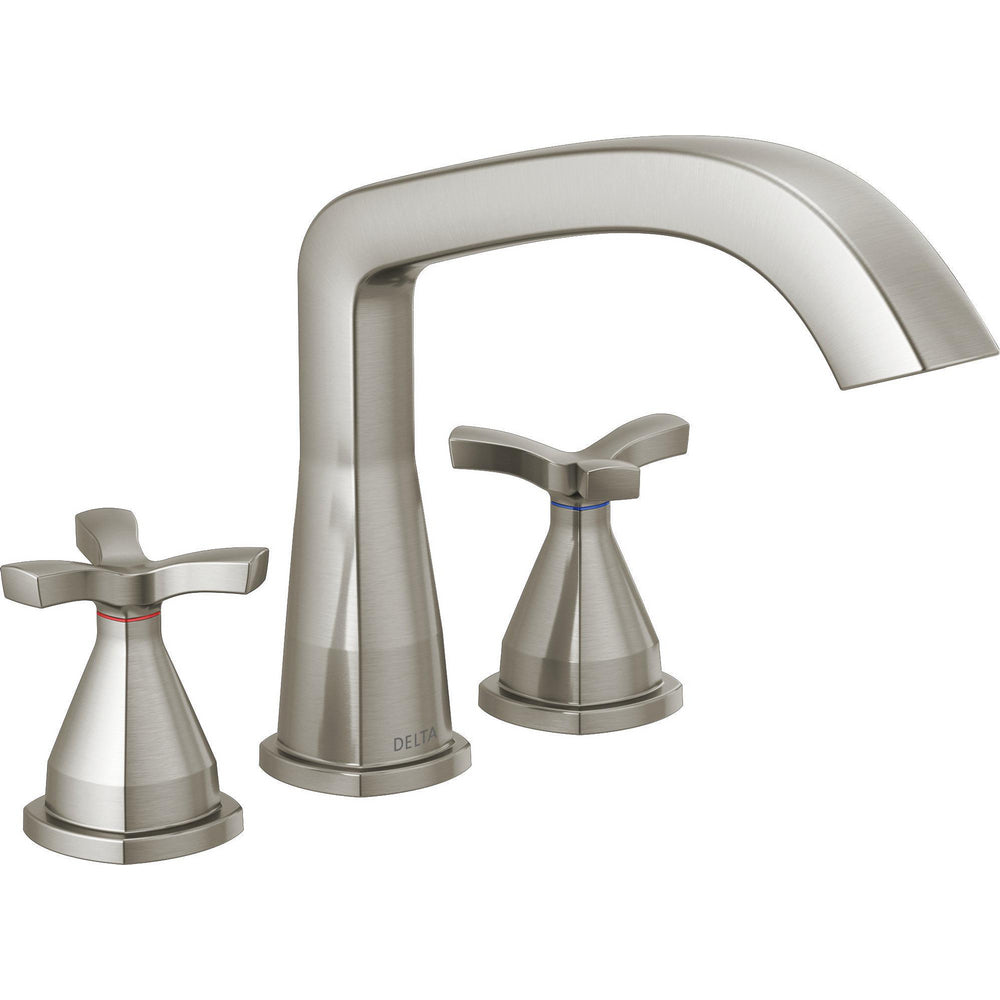 Delta Stryke Three Hole Roman Tub Trim - Lumicoat Stainless