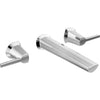 Galeon Two Handle Wall Mount Bathroom Faucet - Chrome
