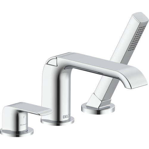 Delta Single Handle Roman Tub Faucet with Hand