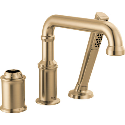 Broderick 3-HOLE Roman Tub Trim With Hand Shower - Lumicoat Champagne Bronze