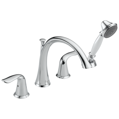 Delta Lahara - Roman Tub With Hand Shower Trim In Deck-Mount Tub Filler