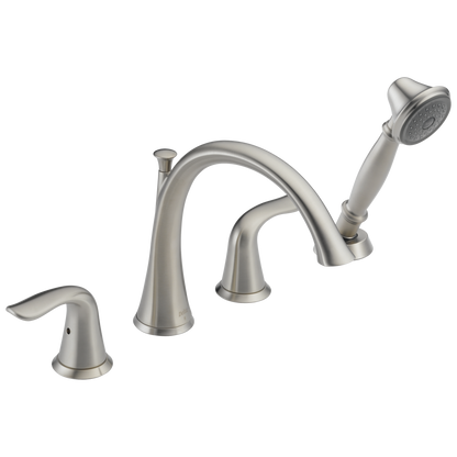 Delta Lahara - Roman Tub With Hand Shower Trim In Deck-Mount Tub Filler