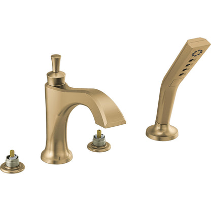 Dorval 4 Hole Roman Tub Filler Trim Less Handle - Champagne Bronze