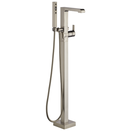 Delta Ara - Single Handle Floor Mount Tub Filler Trim With Hand Shower In Chrome
