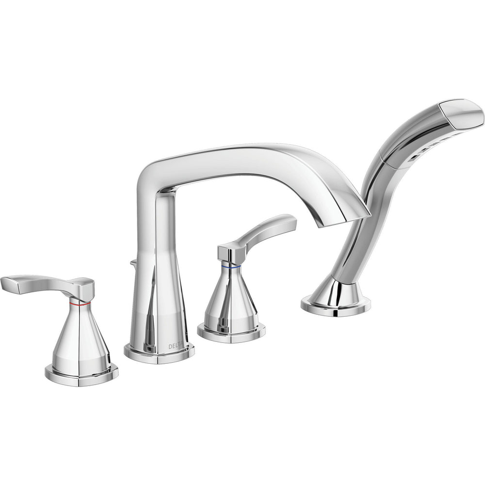 Delta Stryke Four Hole Roman Tub Trim Shower 2L - Lumicoat Chrome