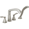 Delta Stryke Four Hole Roman Tub Trim Shower 2L - Lumicoat Stainless