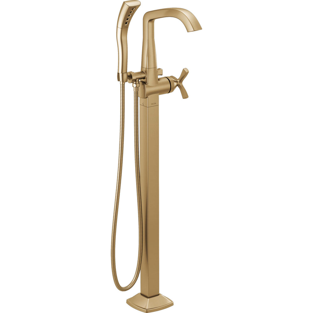 Delta Stryke Freestanding Tub Filler Trim Hs 2O - Lumicoat Champagne Bronze