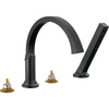 Tetra Roman Tub Trim With Hand Shower - Lumicoat Polished Nickel