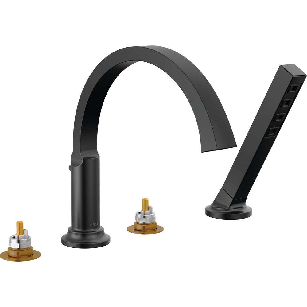 Tetra Roman Tub Trim With Hand Shower - Lumicoat Polished Nickel