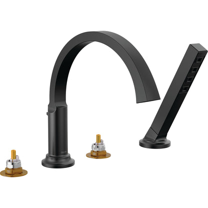 Tetra Roman Tub Trim With Hand Shower - Lumicoat Polished Nickel