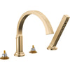 Tetra Roman Tub Trim With Hand Shower - Champagne Bronze