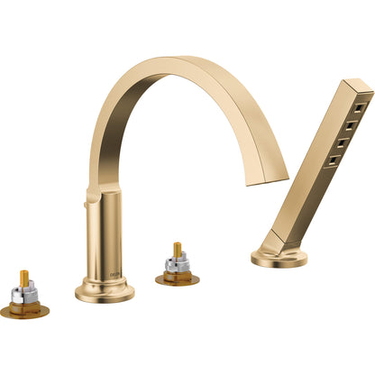 Tetra Roman Tub Trim With Hand Shower - Champagne Bronze