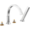 Tetra Roman Tub Trim With Hand Shower - Lumicoat Chrome