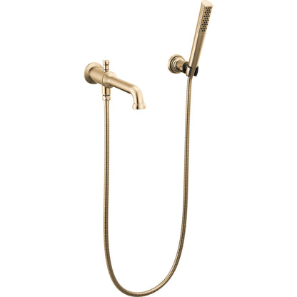 Broderick Wall Mount Tub Filler Trim With Hand Sho - Lumicoat Champagne Bronze