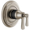 Rook Brizo Rook: TempAssure Thermostatic Valve Only Trim - Matte Black / Brilliance® Luxe Nickel®