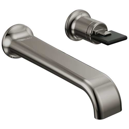 Brizo Allaria Two-Hole, Single-Handle Wall Mount Lavatory Faucet - Less Handle 1.2 GPM - Complete Kit - Brilliance® Black Onyx