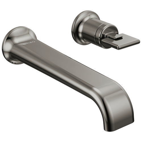 Brizo Allaria Two-Hole, Single-Handle Wall Mount Lavatory Faucet - Less Handle 1.2 GPM - Complete Kit - Brilliance® Black Onyx