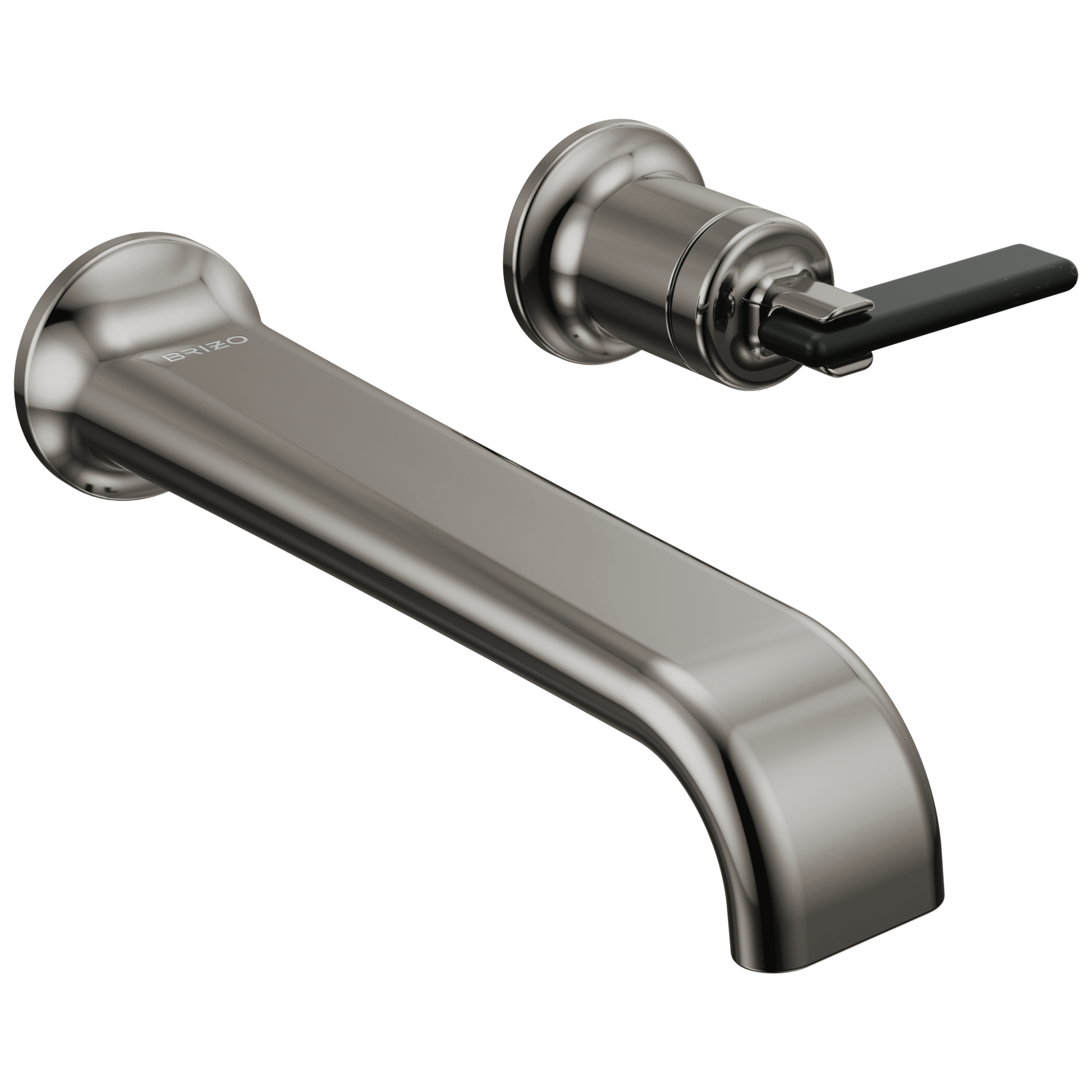 Brizo Allaria Two-Hole, Single-Handle Wall Mount Lavatory Faucet - Less Handle 1.2 GPM - Complete Kit - Brilliance® Black Onyx