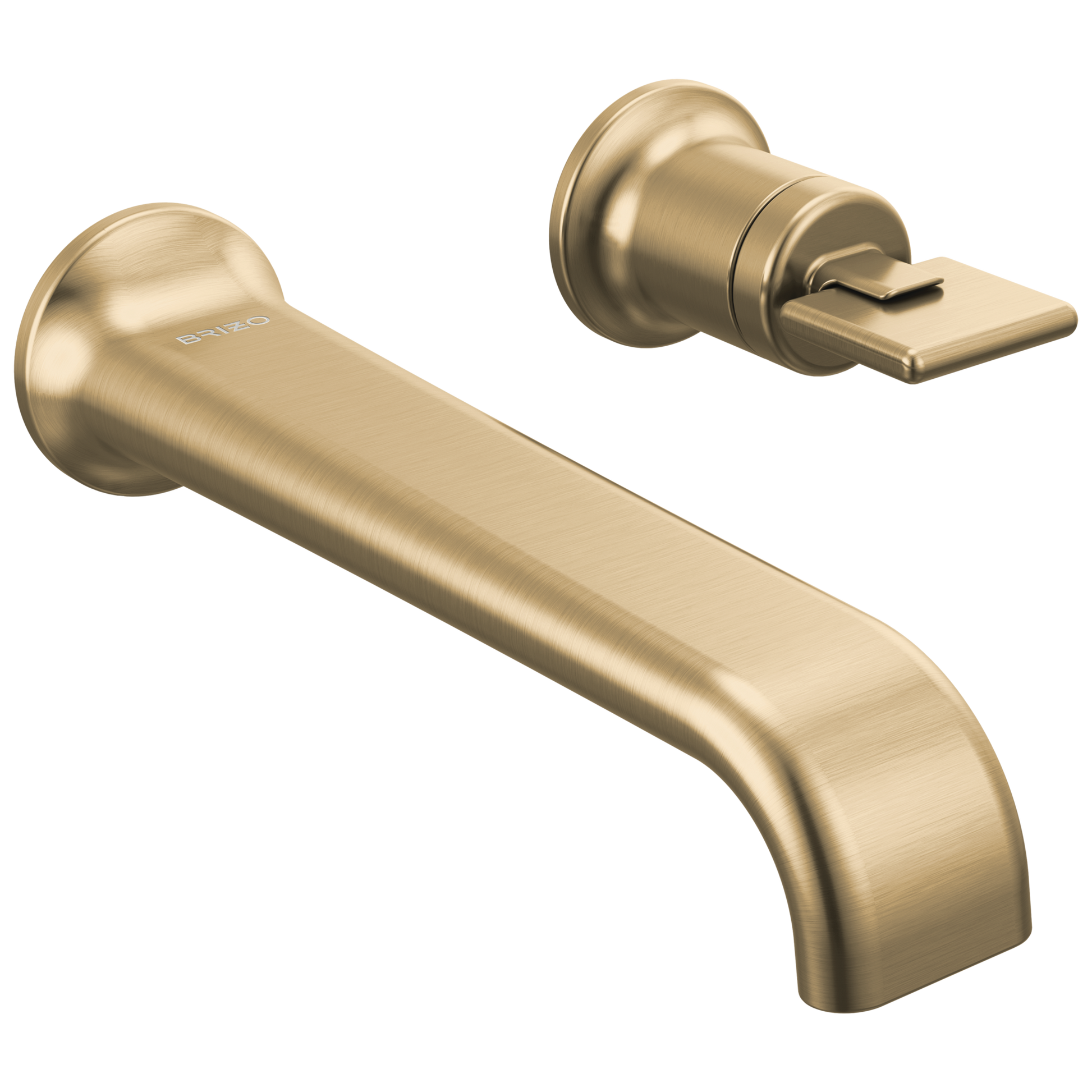 Brizo Allaria Two-Hole, Single-Handle Wall Mount Lavatory Faucet - Less Handle 1.2 GPM - Complete Kit - Brilliance® Luxe Gold®