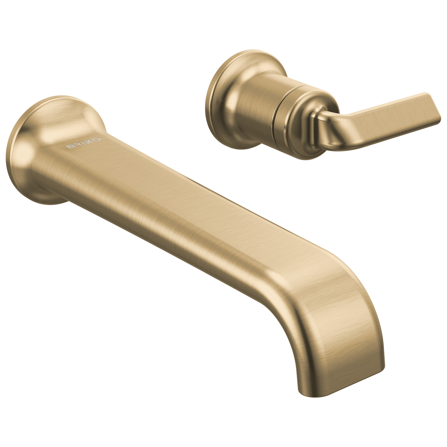 Brizo Allaria Two-Hole, Single-Handle Wall Mount Lavatory Faucet - Less Handle 1.2 GPM - Complete Kit - Brilliance® Luxe Gold®