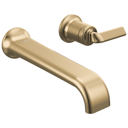 Brizo Allaria Two-Hole, Single-Handle Wall Mount Lavatory Faucet - Less Handle 1.2 GPM - Complete Kit - Brilliance® Luxe Gold®