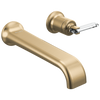 Brizo Allaria Two-Hole, Single-Handle Wall Mount Lavatory Faucet - Less Handle 1.2 GPM - Complete Kit - Brilliance® Luxe Gold®