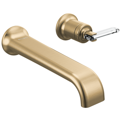 Brizo Allaria Two-Hole, Single-Handle Wall Mount Lavatory Faucet - Less Handle 1.2 GPM - Complete Kit - Brilliance® Luxe Gold®