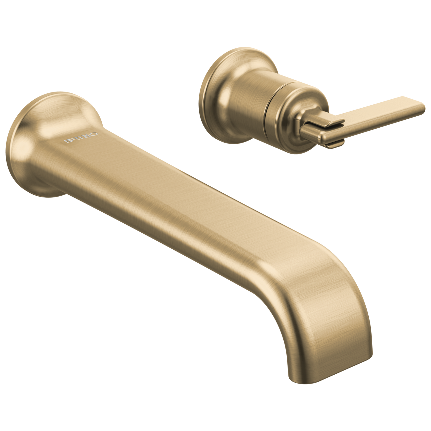 Brizo Allaria Two-Hole, Single-Handle Wall Mount Lavatory Faucet - Less Handle 1.2 GPM - Complete Kit - Brilliance® Luxe Gold®