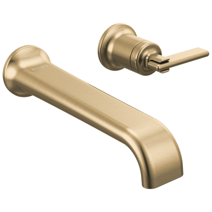 Brizo Allaria Two-Hole, Single-Handle Wall Mount Lavatory Faucet - Less Handle 1.2 GPM - Complete Kit - Brilliance® Luxe Gold®