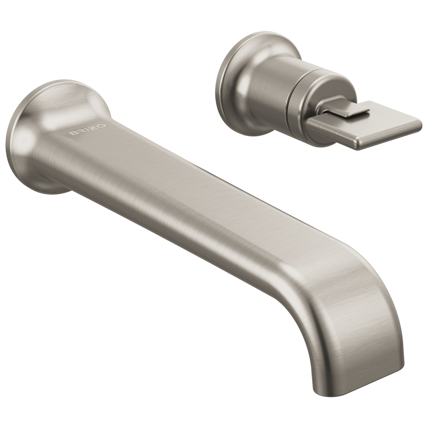 Brizo Allaria Two-Hole, Single-Handle Wall Mount Lavatory Faucet - Less Handle 1.2 GPM - Complete Kit - Brilliance® Luxe Nickel®