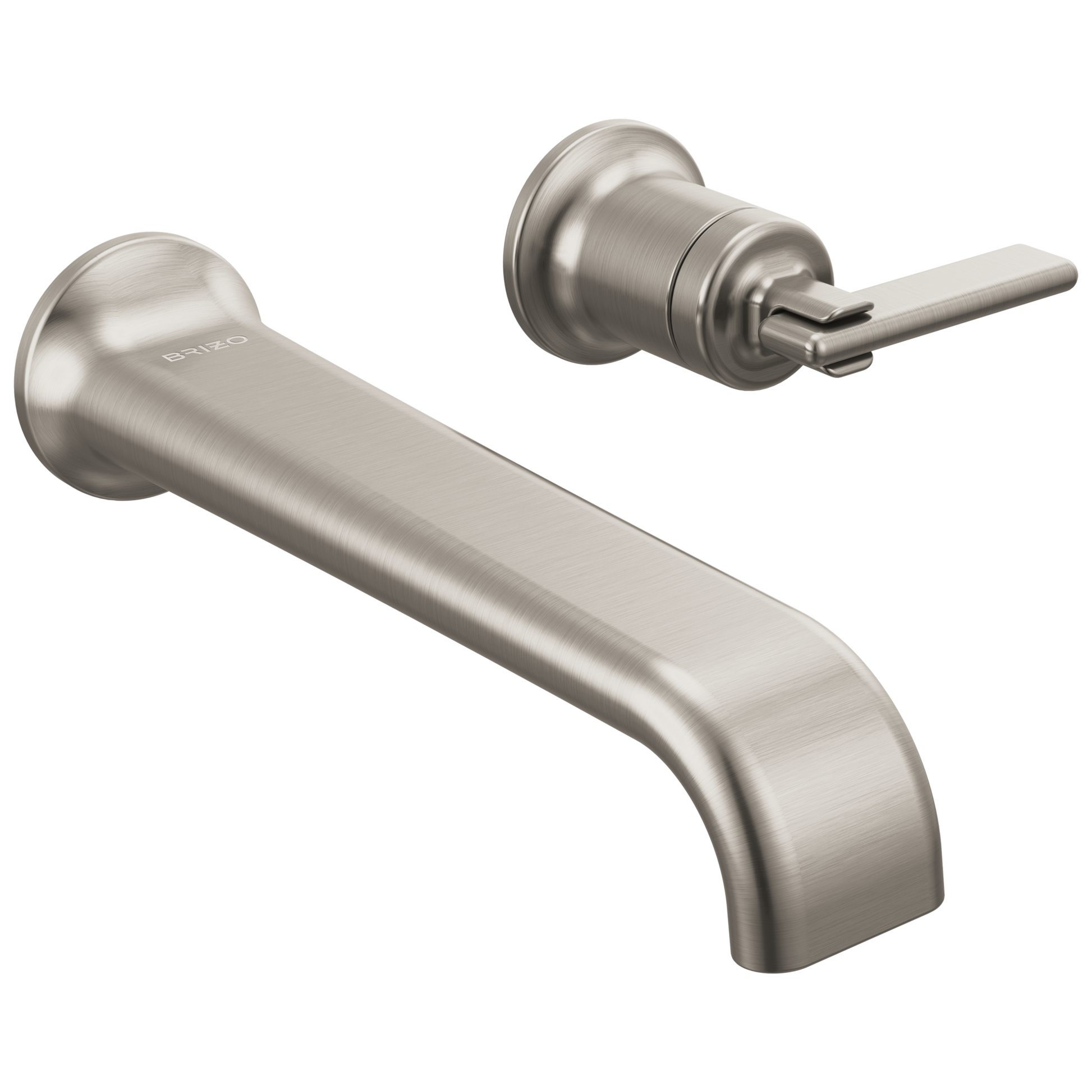 Brizo Allaria Two-Hole, Single-Handle Wall Mount Lavatory Faucet - Less Handle 1.2 GPM - Complete Kit - Brilliance® Luxe Nickel®
