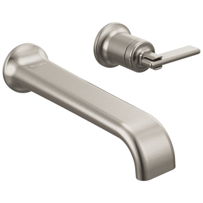 Brizo Allaria Two-Hole, Single-Handle Wall Mount Lavatory Faucet - Less Handle 1.2 GPM - Complete Kit - Brilliance® Luxe Nickel®