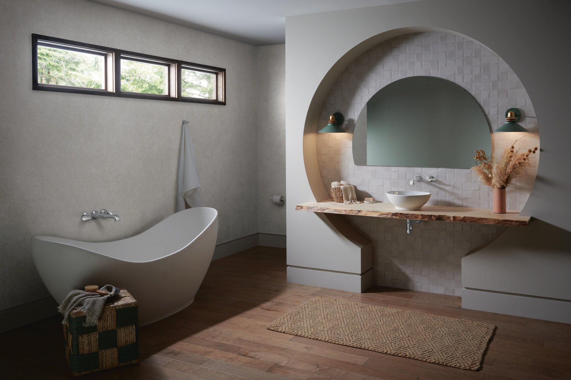 Allaria Two-Handle Wall Mount Tub Filler - Less Handles lifestyle