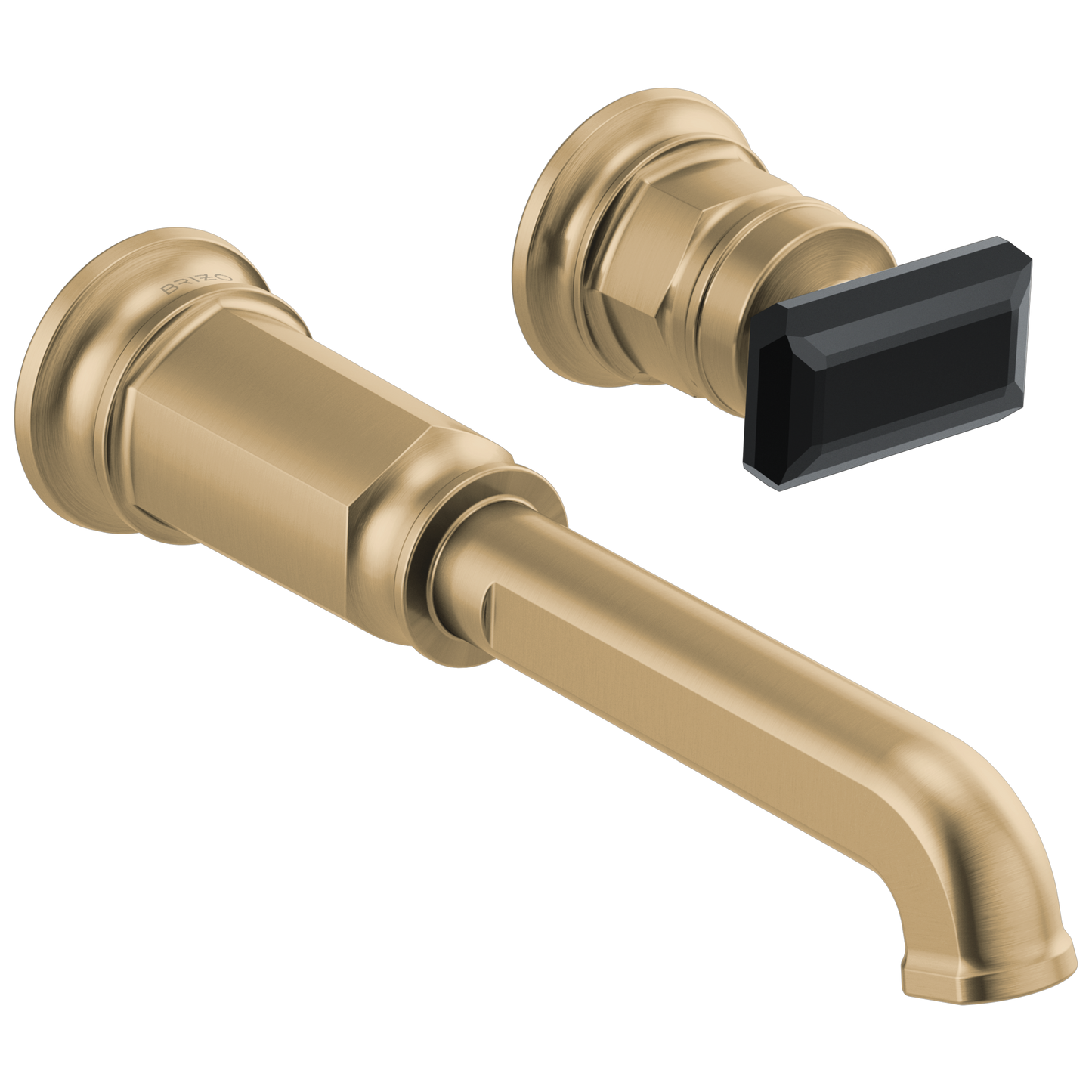 Brizo Invari Two-Hole, Single-Handle Wall Mount Lavatory Faucet - Less Handle 1.2 GPM - Complete Kit - Brilliance® Luxe Gold®