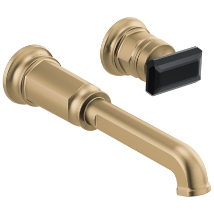 Brizo Invari Two-Hole, Single-Handle Wall Mount Lavatory Faucet - Less Handle 1.2 GPM - Complete Kit - Brilliance® Luxe Gold®