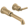 Brizo Invari Two-Hole, Single-Handle Wall Mount Lavatory Faucet - Less Handle 1.2 GPM - Complete Kit - Brilliance® Luxe Gold®